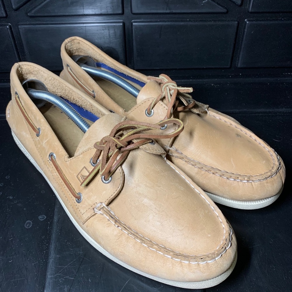 Sperry top-sider mens size 13M Leather Beige shoes